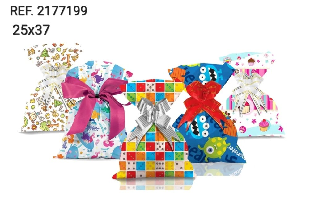 SACO DE PRESENTE COM LAÇO 25X35