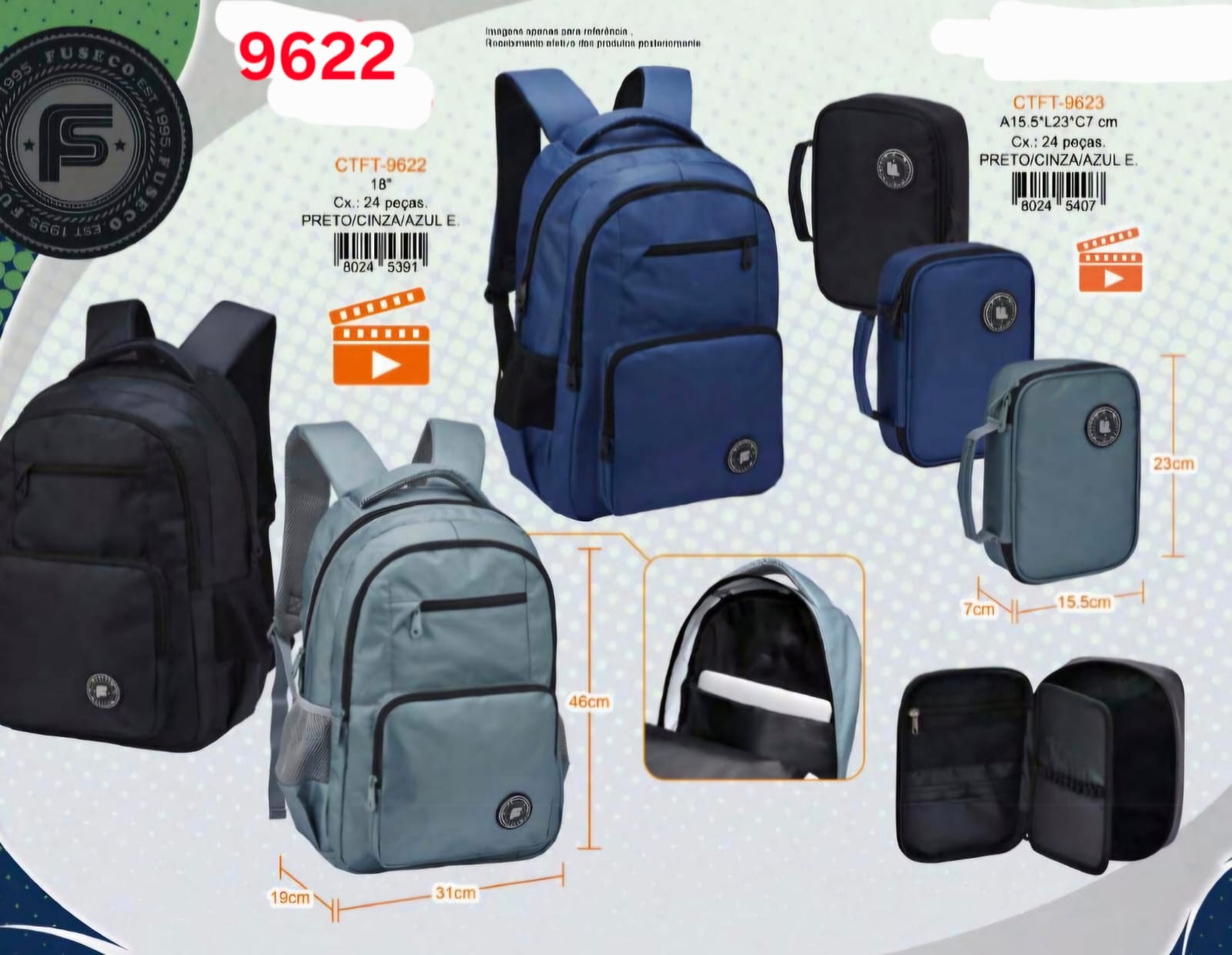 MOCHILA ESCOLAR COM ESTOJO