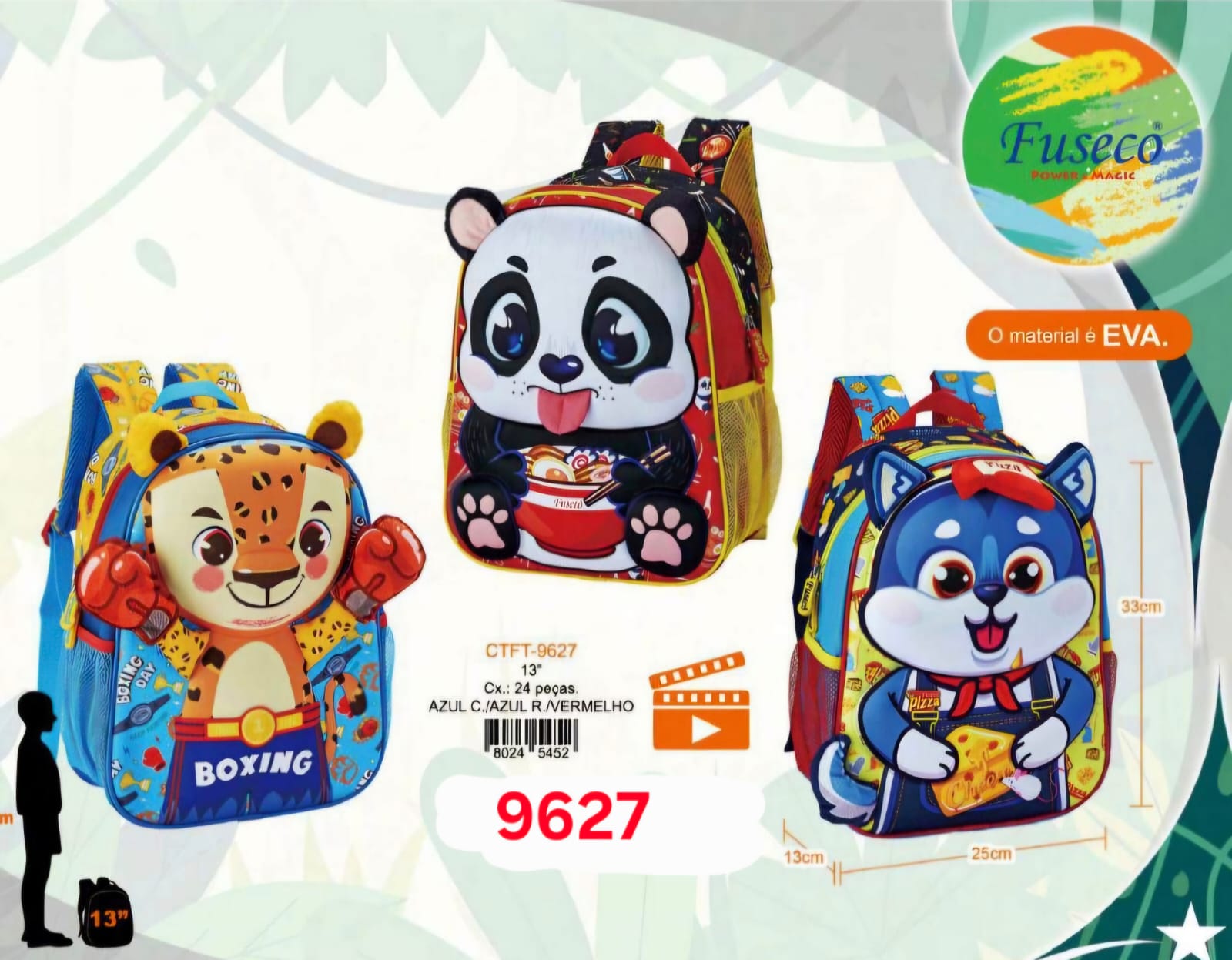 MOCHILA ESCOLAR BICHINHOS