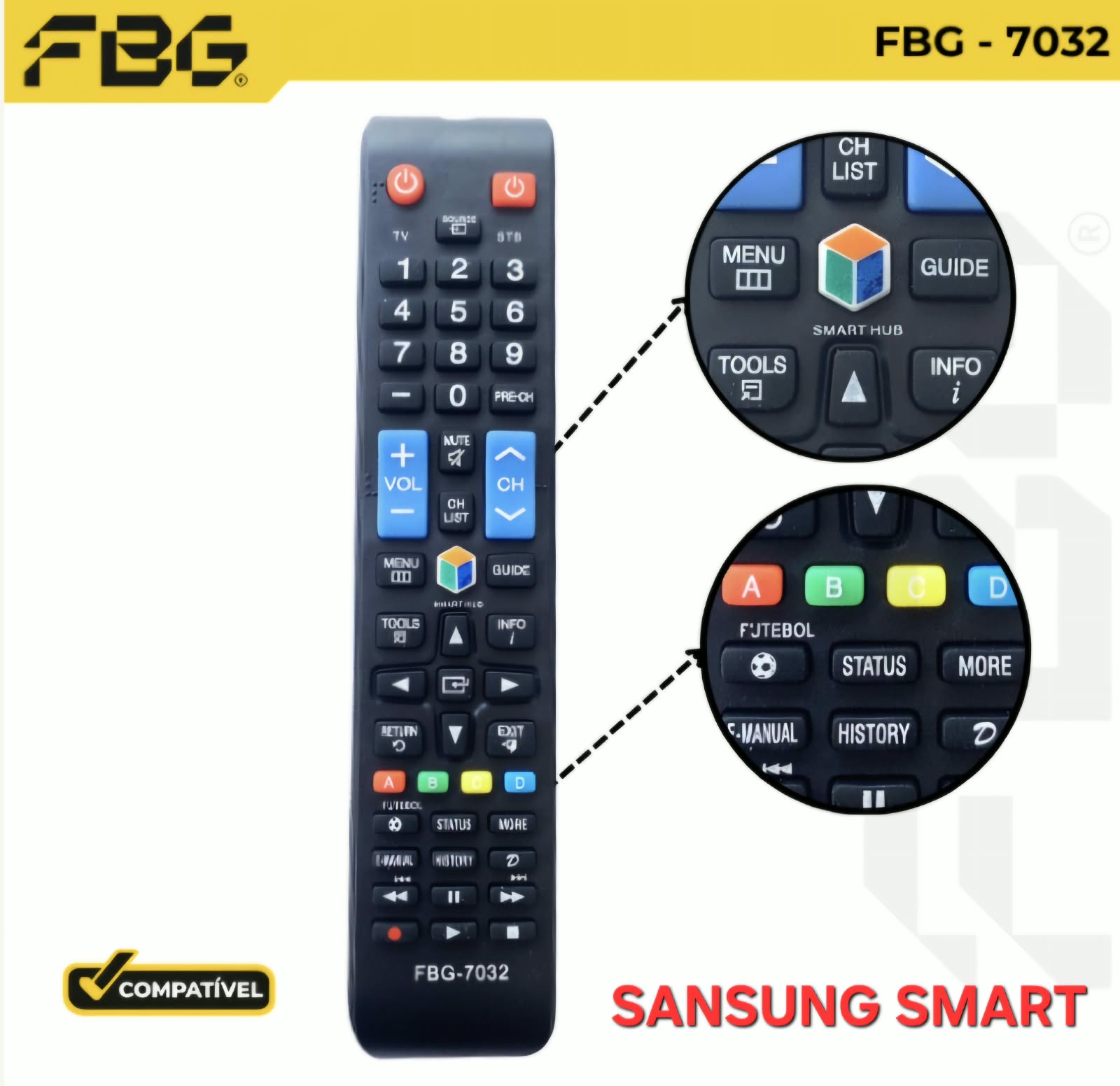 CONTROLE SMASUNG SMART 7032