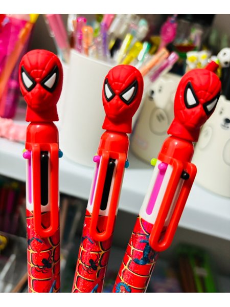 CANETA HOMEM ARANHA 6 CORES