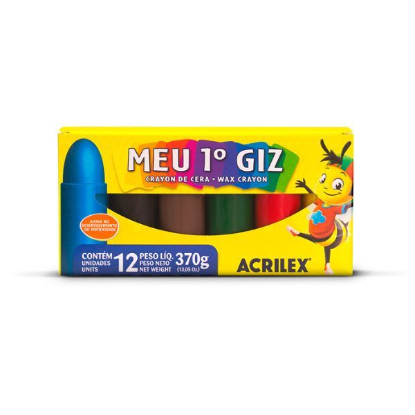 MEU PRIMEIRO GIZ DE CERA ACRILEX 6 CORES